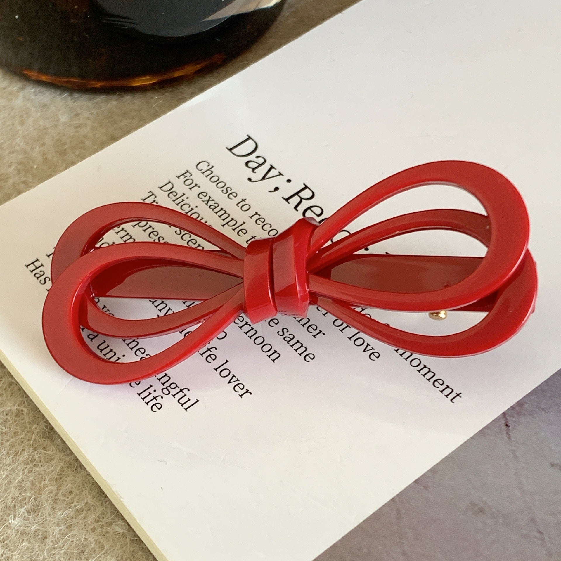 Wholesale Acetate Duckbill Clip Sweet Hollow Bow Hair Clip